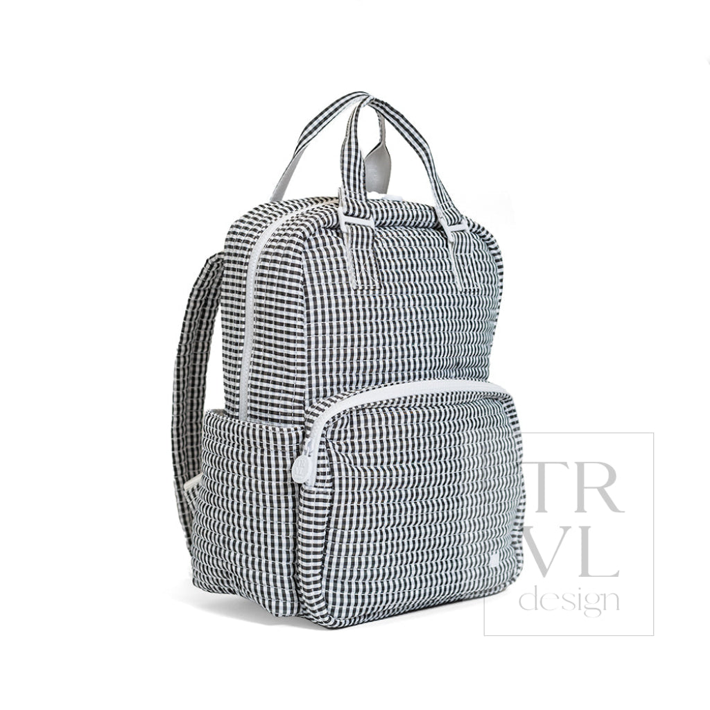 QUILTED ALL YOU NEED BAG - GINGHAM BLACK - Diaper Bags