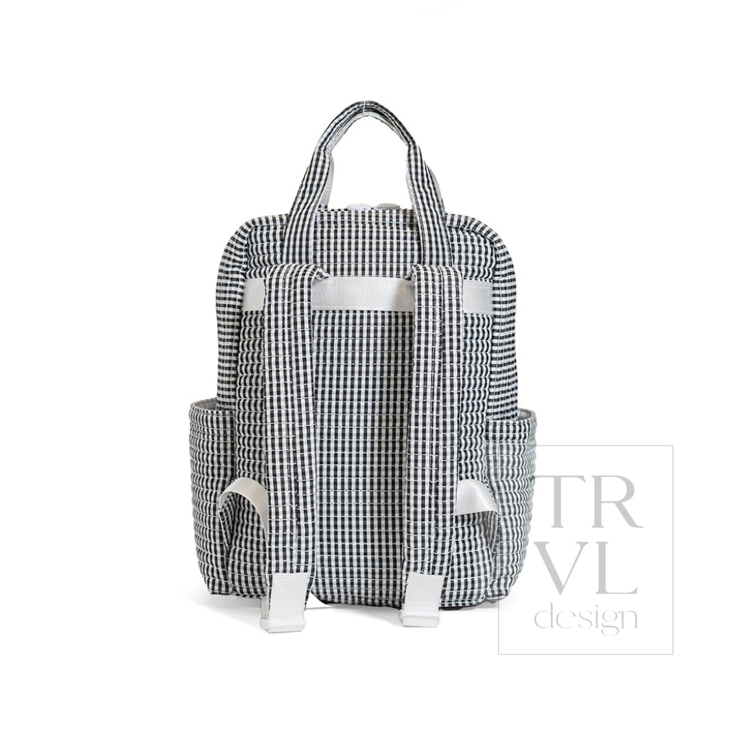 QUILTED ALL YOU NEED BAG - GINGHAM BLACK - Diaper Bags