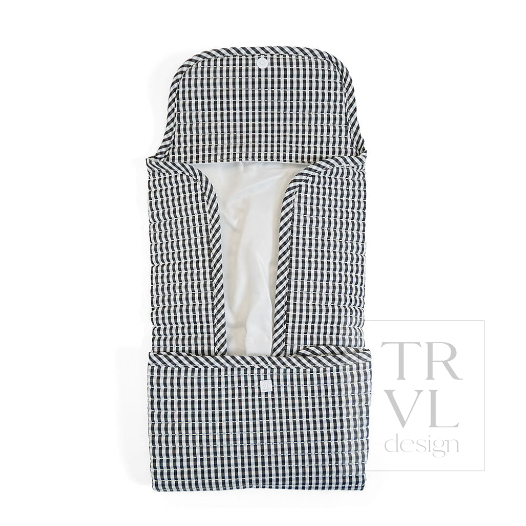 QUILTED CHANGING MAT - GINGHAM BLACK - Changing Mats