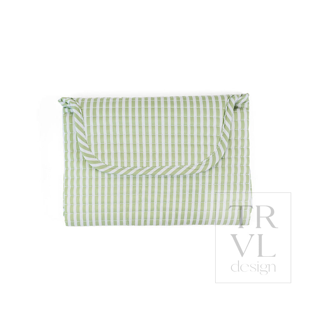 QUILTED CHANGING MAT - PIMLICO STRIPE SAGE - Changing Mats