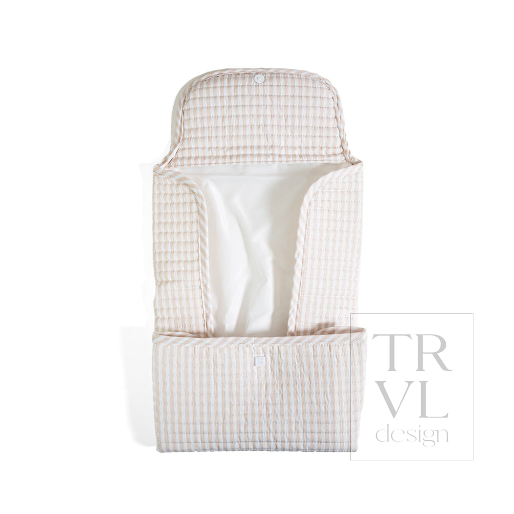 QUILTED CHANGING MAT - PIMLICO STRIPE SAND - Changing Mats