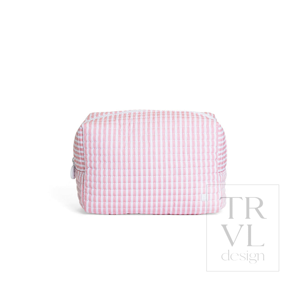 QUILTED EVERYDAY BAG - PIMLICO STRIPE DUSTY ROSE - Cosmetic & Toiletry Bags