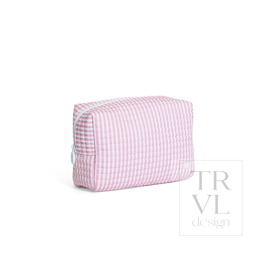 QUILTED EVERYDAY BAG - PIMLICO STRIPE DUSTY ROSE - Cosmetic & Toiletry Bags