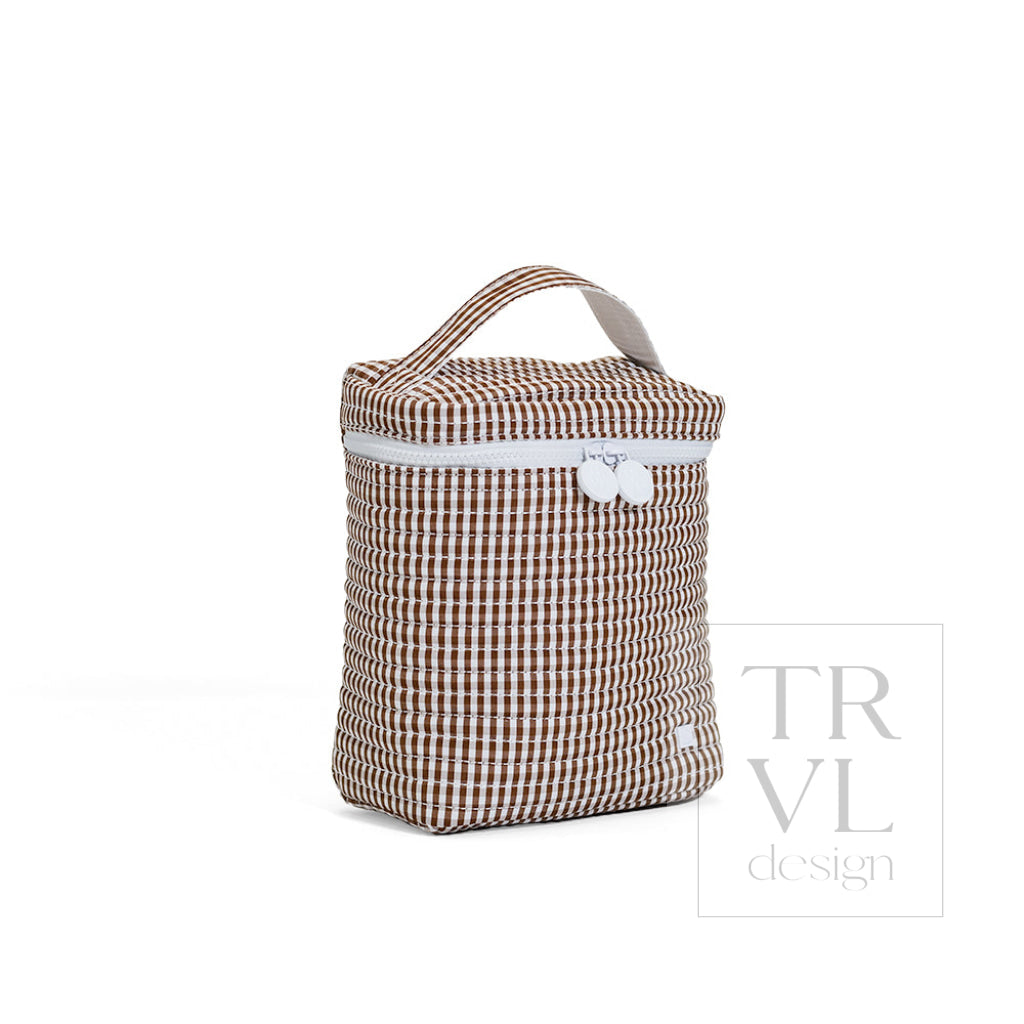 QUILTED GO GO LUNCH INSULATED BAG- GINGHAM COCO - Lunch Bags