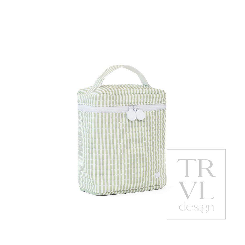 QUILTED GO GO LUNCH INSULATED BAG- PIMLICO STRIPE SAGE - Lunch Bags
