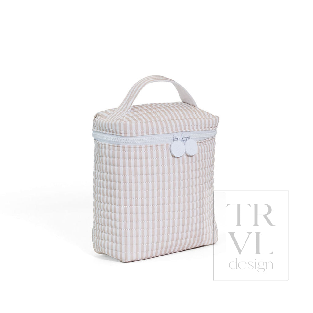 QUILTED GO GO LUNCH INSULATED BAG- PIMLICO STRIPE SAND - Lunch Bags