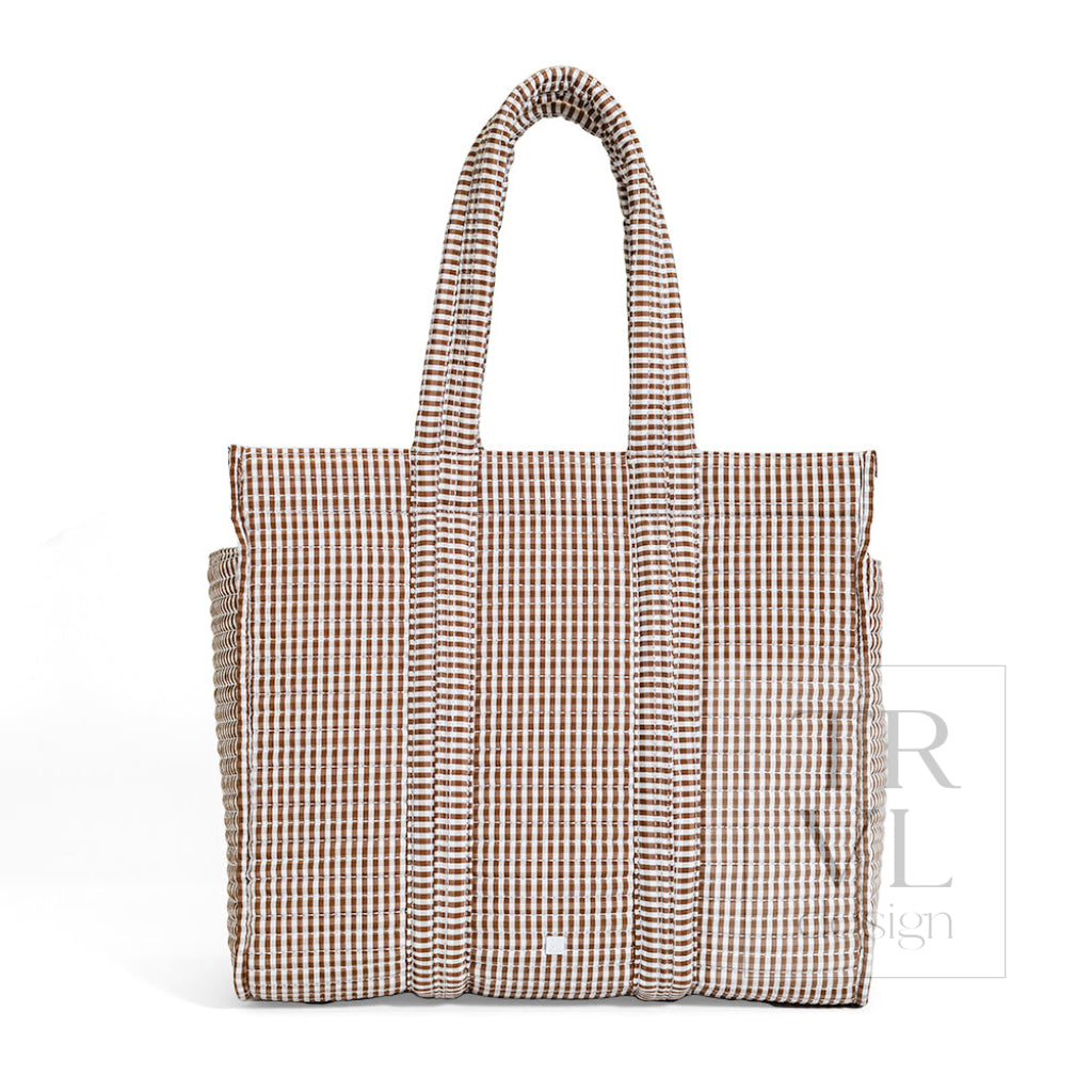 QUILTED GO GO TOTE - GINGHAM COCO - Tote Bags