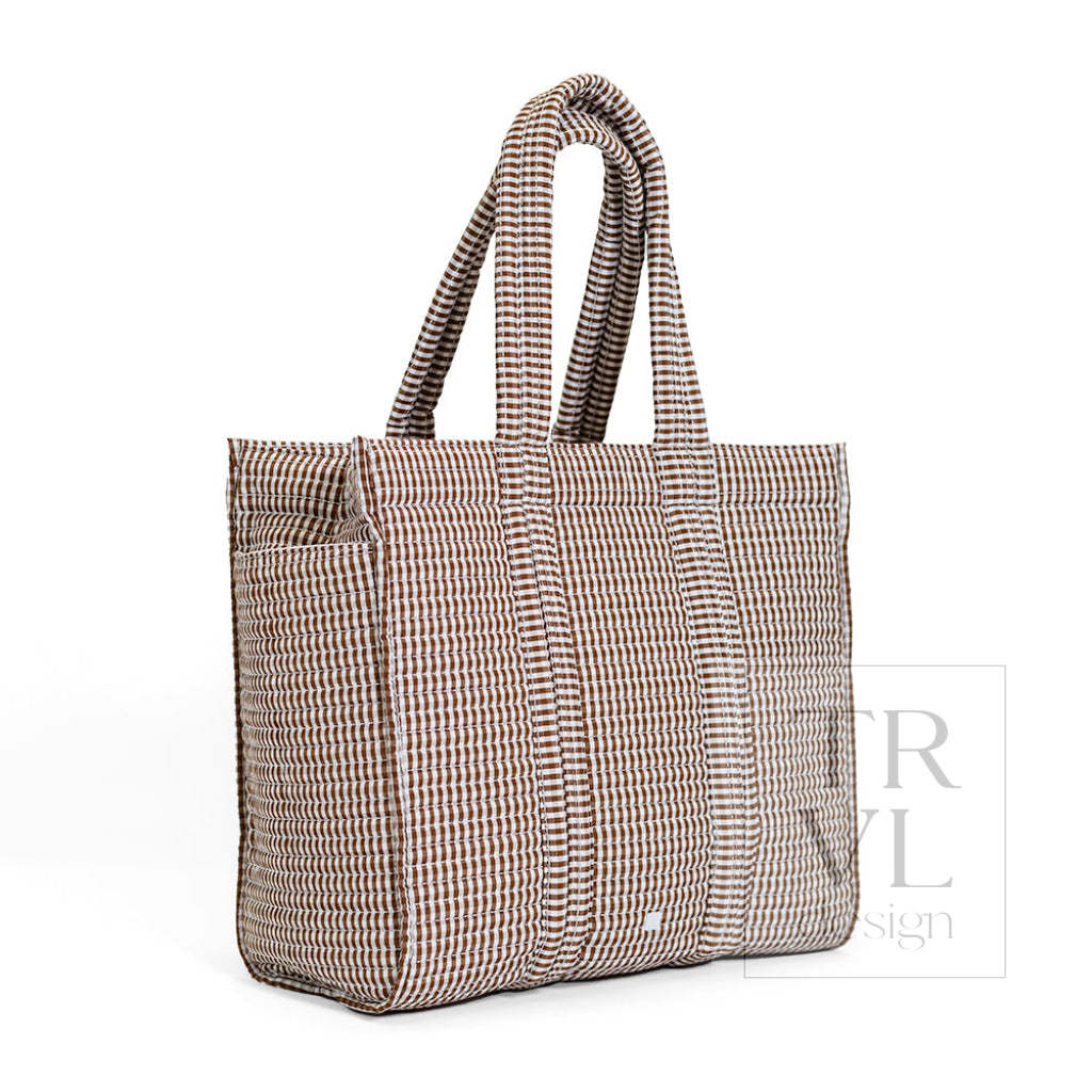 QUILTED GO GO TOTE - GINGHAM COCO - Tote Bags
