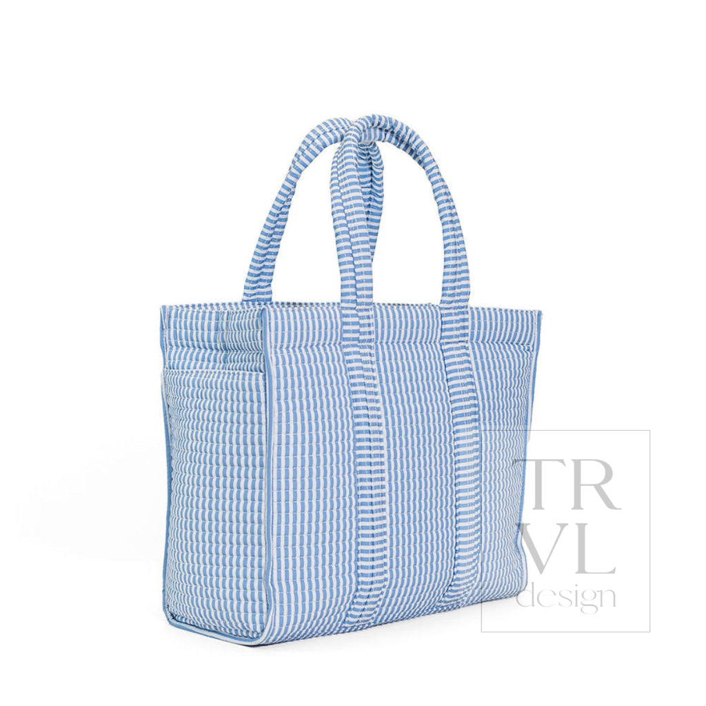 QUILTED GO GO TOTE - PIMLICO STRIPE CHAMBRAY - Tote Bags