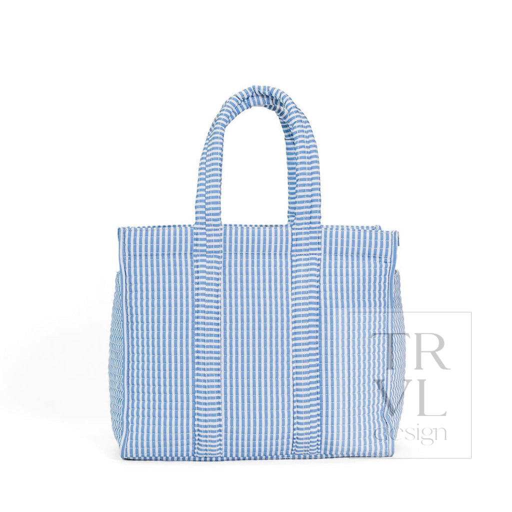 QUILTED GO GO TOTE - PIMLICO STRIPE CHAMBRAY - Tote Bags