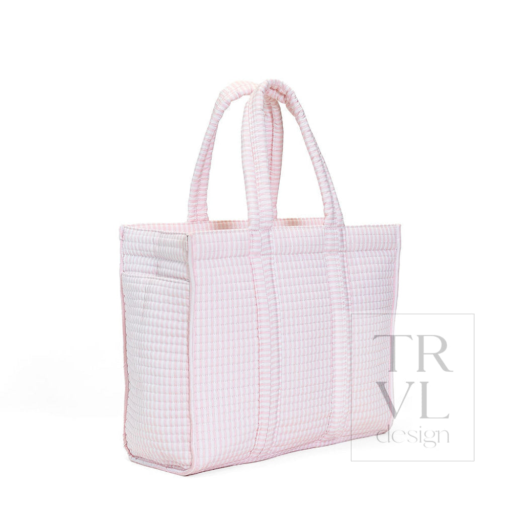 QUILTED GO GO TOTE - PIMLICO STRIPE PINK - Tote Bags
