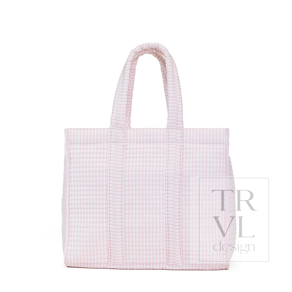 QUILTED GO GO TOTE - PIMLICO STRIPE PINK - Tote Bags