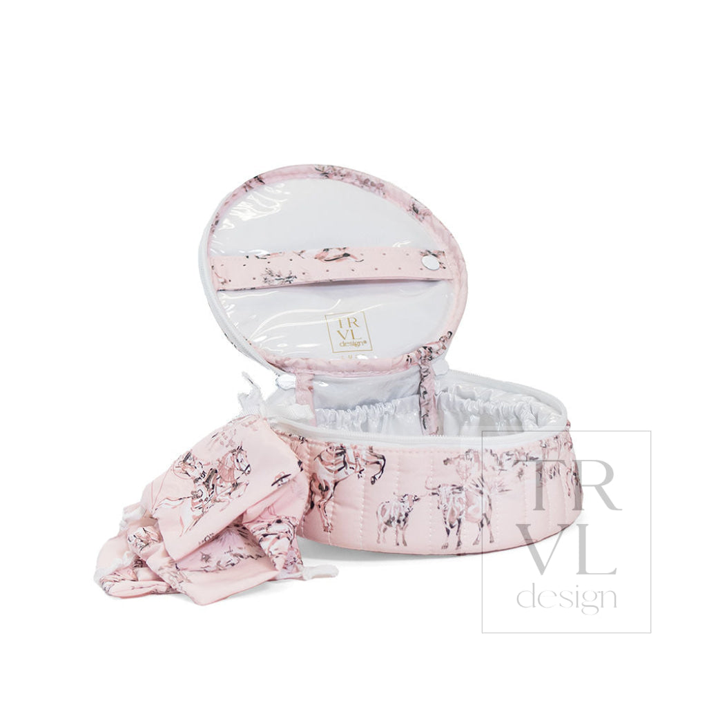 QUILTED JEWEL ROUND - COWGIRL TOILE - Jewelry Holders