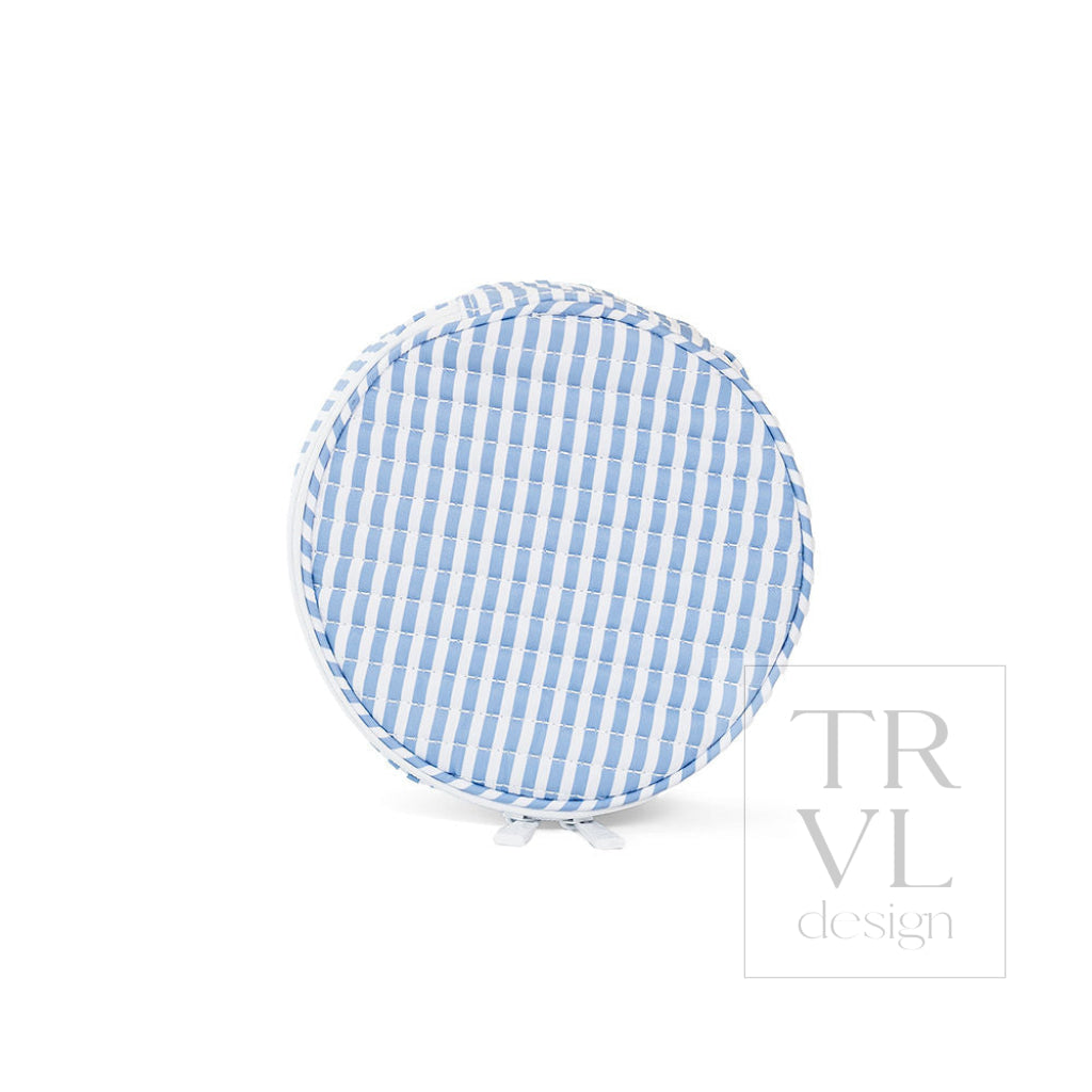 QUILTED JEWEL ROUND - PIMLICO STRIPE CHAMBRAY - Jewelry Holders