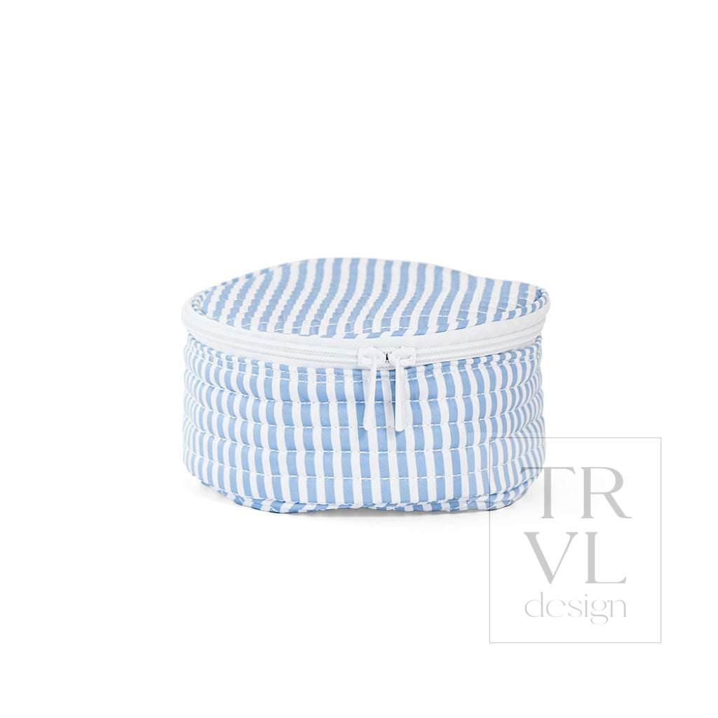 QUILTED JEWEL ROUND - PIMLICO STRIPE CHAMBRAY - Jewelry Holders