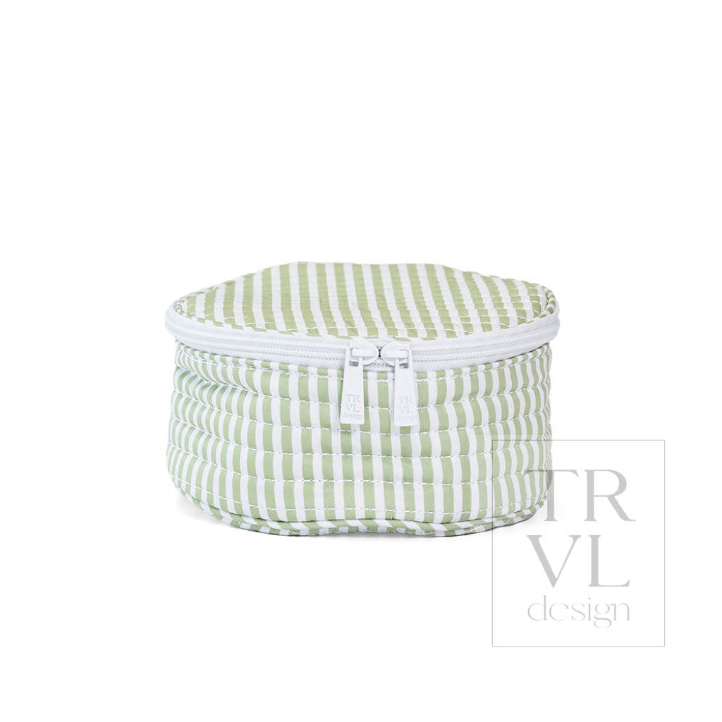 QUILTED JEWEL ROUND - PIMLICO STRIPE SAGE - Jewelry Holders