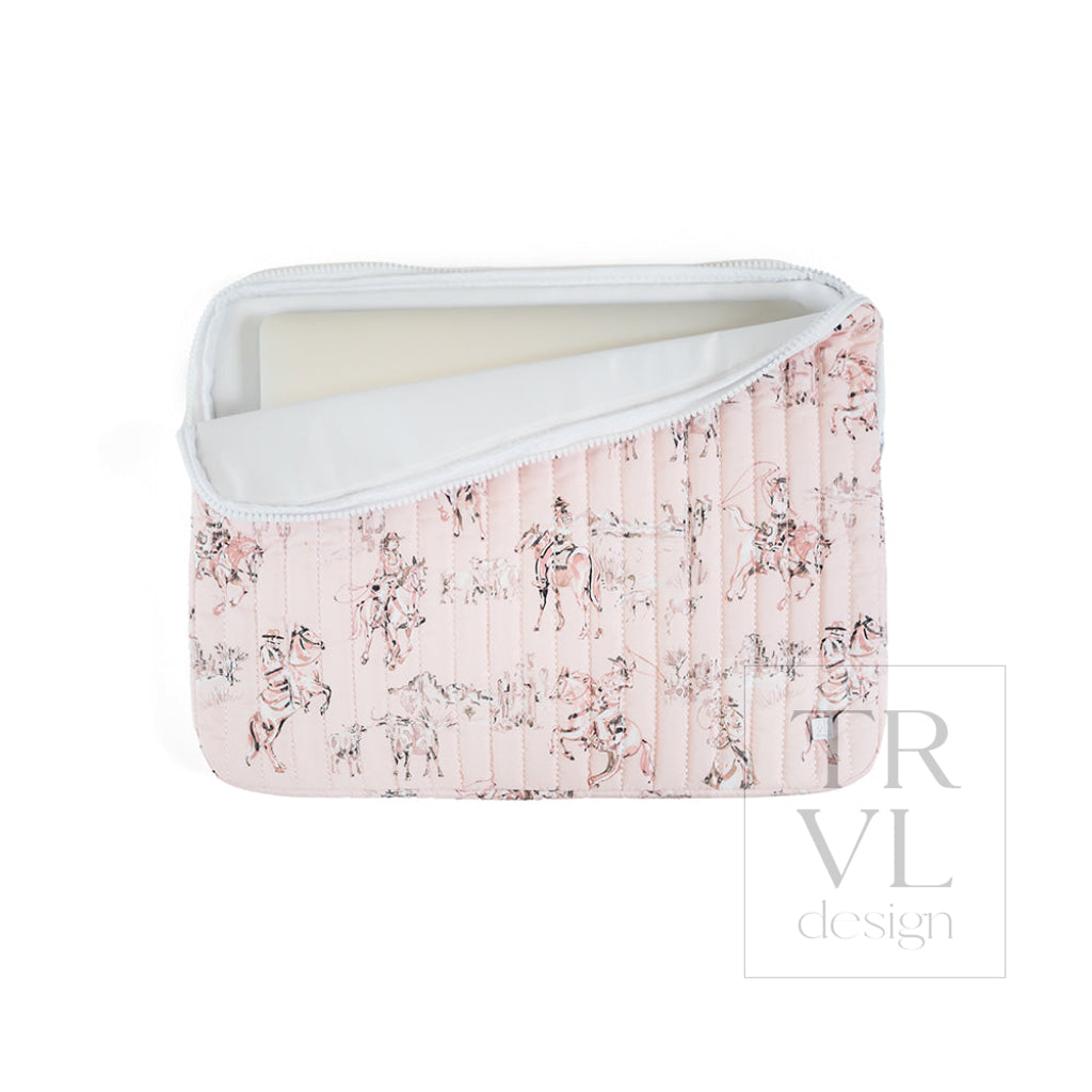 QUILTED LAPTOP SLEEVE - COWGIRL TOILE - Travel Pouches
