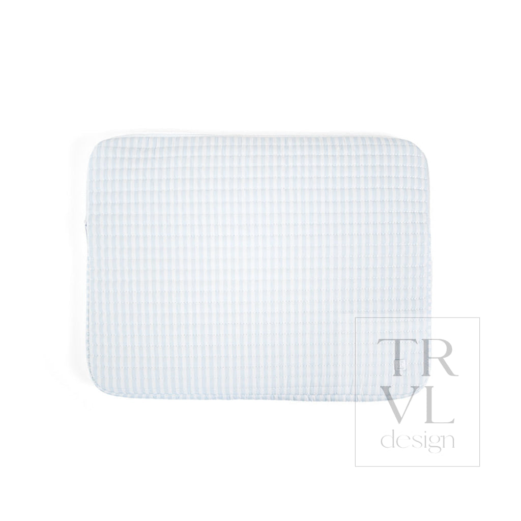 QUILTED LAPTOP SLEEVE - PIMLICO STRIPE BLUE - Travel Pouches