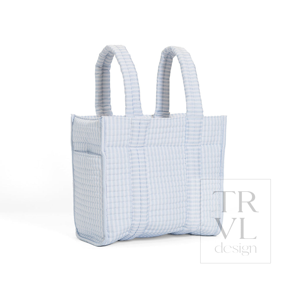 QUILTED MINI GO GO TOTE - PIMLICO STRIPE BLUE - Tote Bags