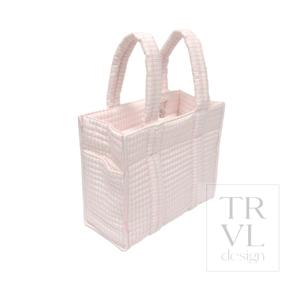 QUILTED MINI GO GO TOTE - PIMLICO STRIPE PINK - Tote Bags