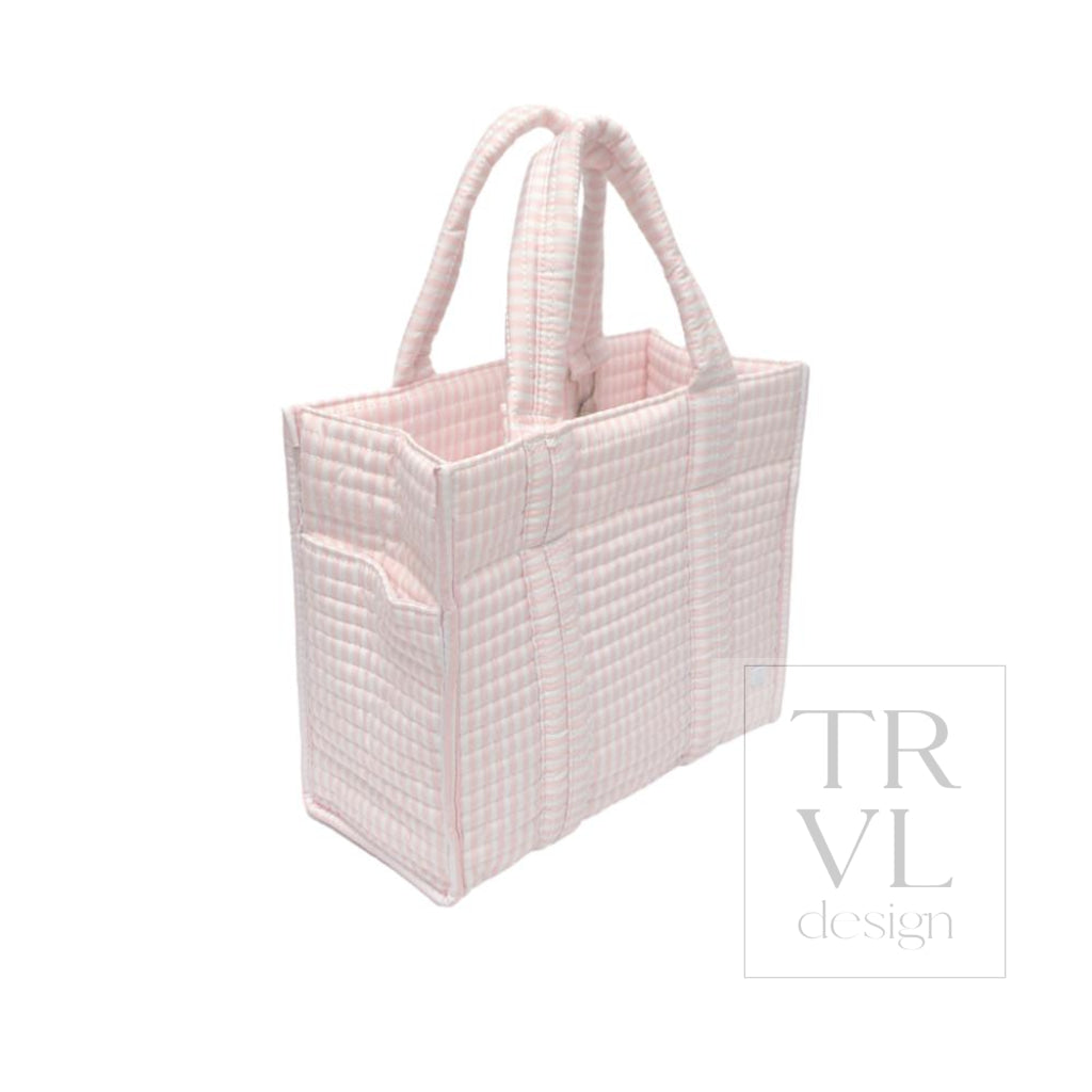 QUILTED MINI GO GO TOTE - PIMLICO STRIPE PINK - Tote Bags