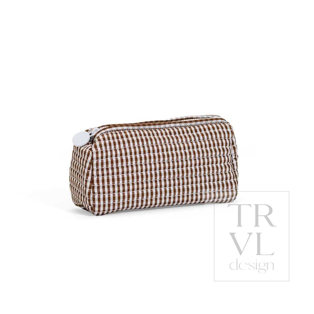 QUILTED POCHETTE BAG - GINGHAM COCO - Cosmetic & Toiletry Bags