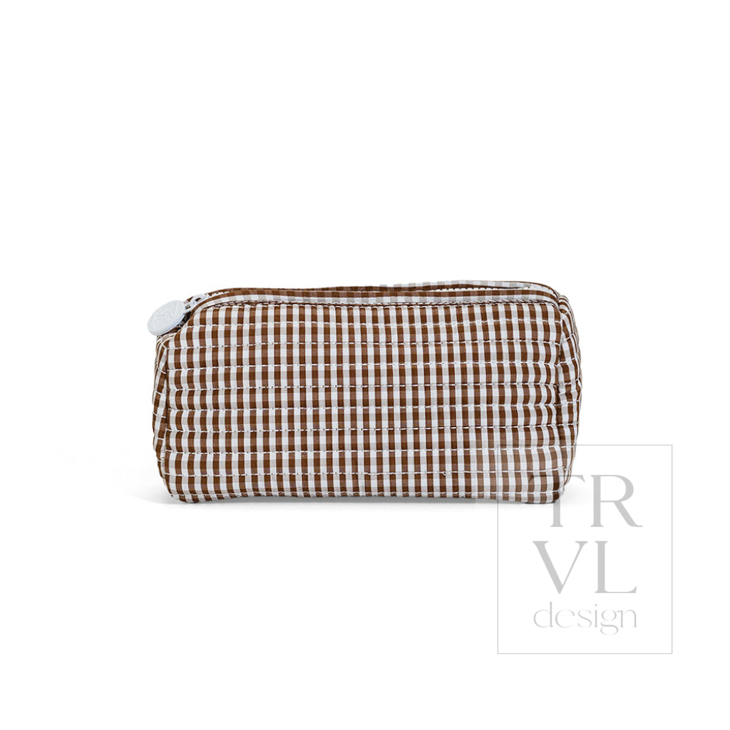 QUILTED POCHETTE BAG - GINGHAM COCO - Cosmetic & Toiletry Bags
