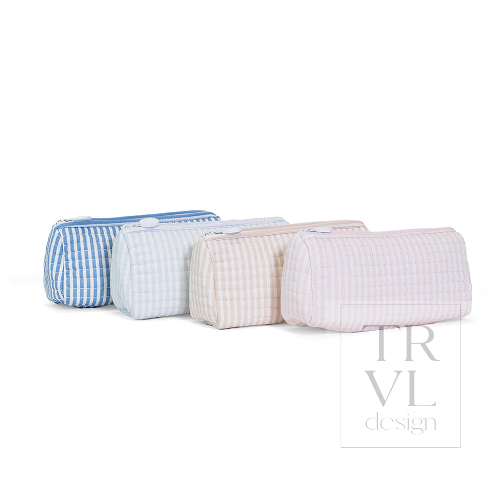 QUILTED POCHETTE BAG - PIMLICO STRIPE CHAMBRAY - Cosmetic & Toiletry Bags