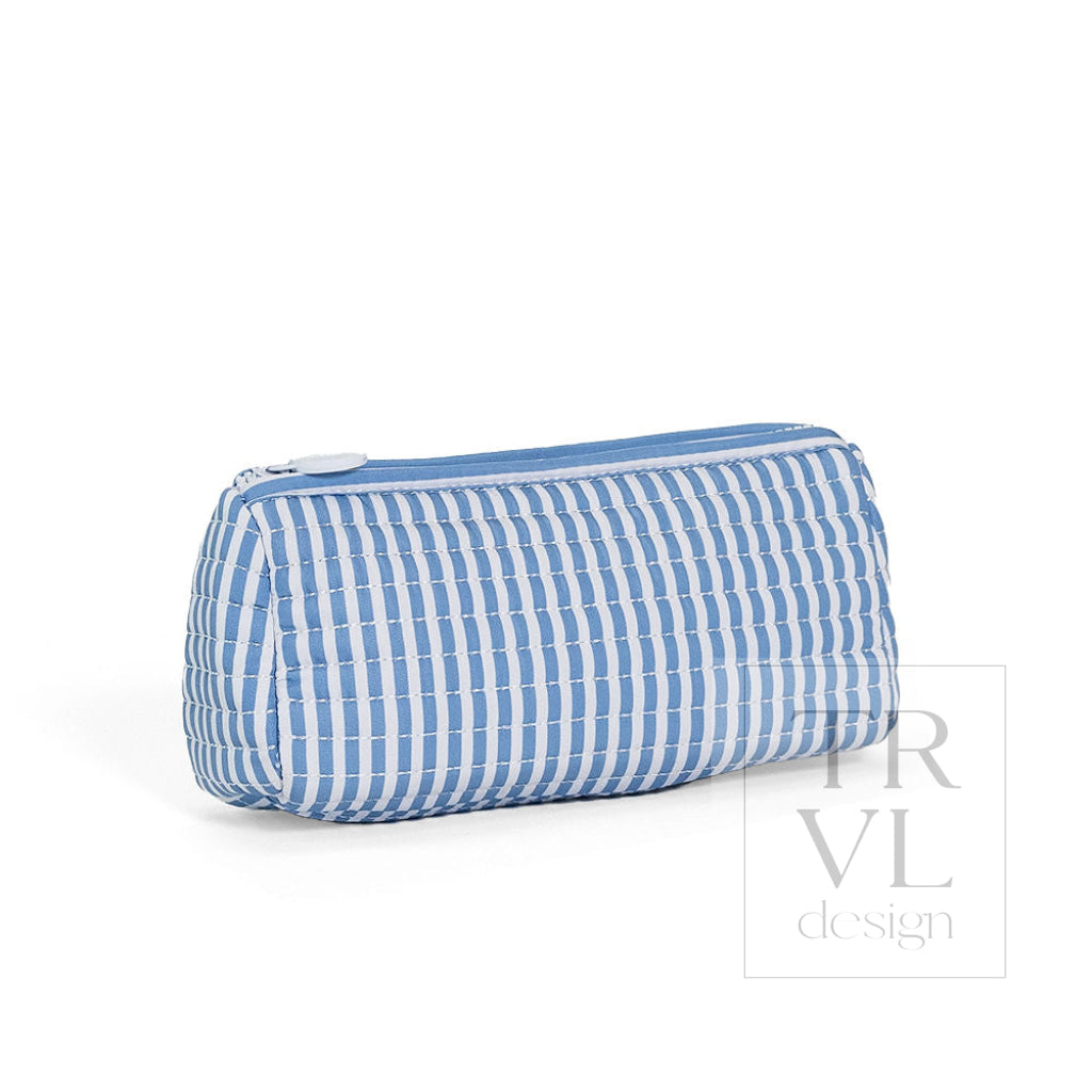 QUILTED POCHETTE BAG - PIMLICO STRIPE CHAMBRAY - Cosmetic & Toiletry Bags