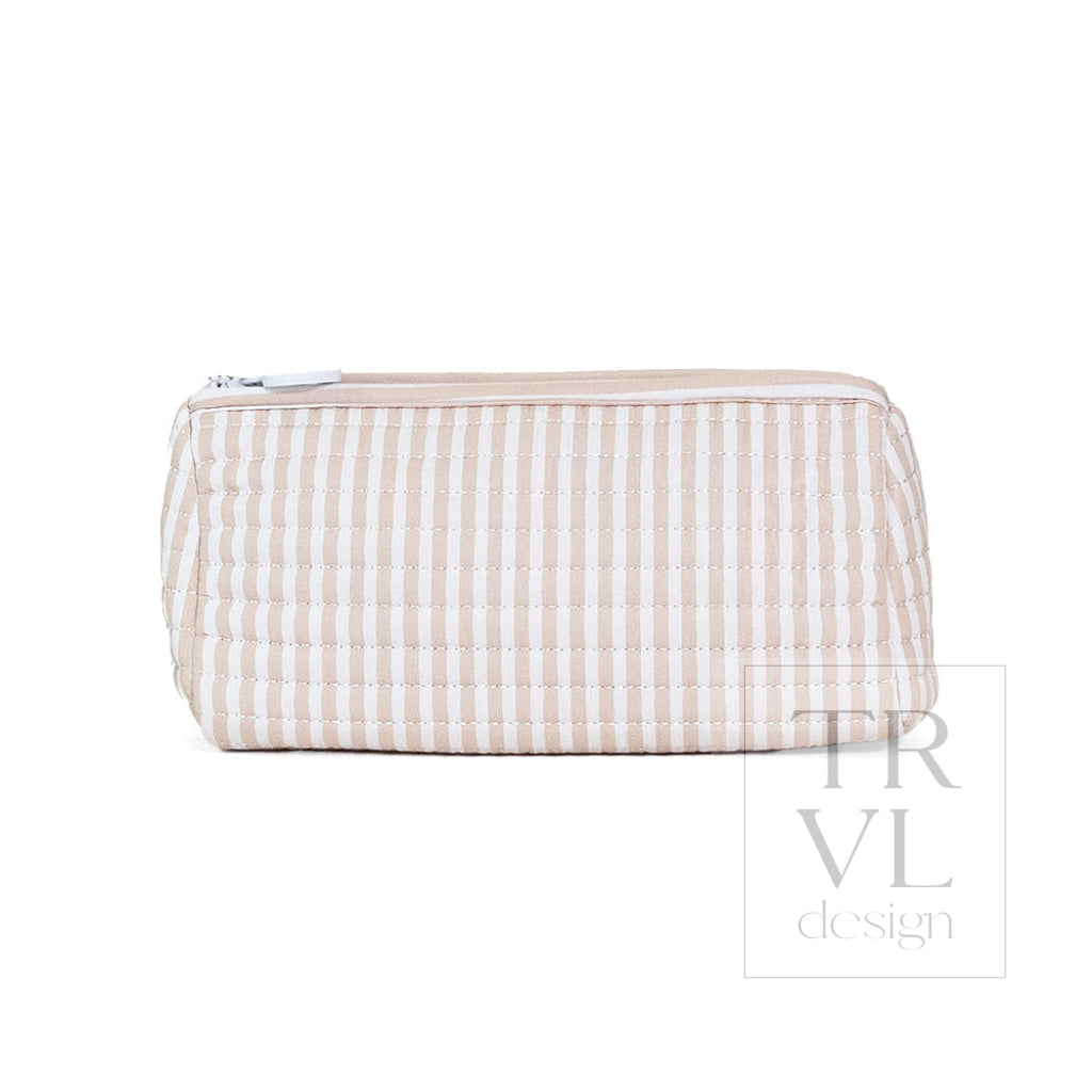 QUILTED POCHETTE BAG - PIMLICO STRIPE SAND - Cosmetic & Toiletry Bags