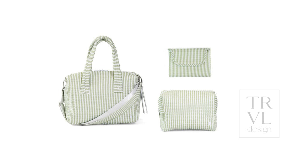 Quilted Stroller Bag Bundle in Pimlico Stripe Sage + Changer Mat + Everyday (3 Piece) - Baby Gift Sets