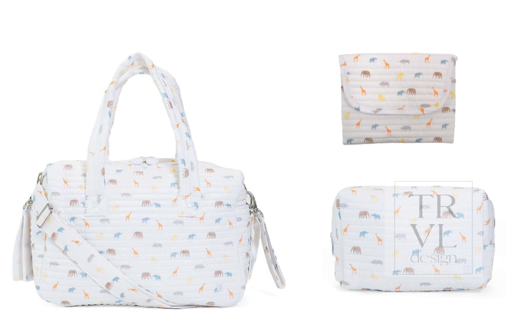 Quilted Stroller Bag Bundle in Safari + Changer Mat + Everyday (3 Piece) - Baby Gift Sets