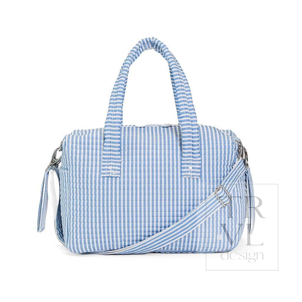 QUILTED STROLLER BAG - PIMLICO STRIPE CHAMBRAY - Stroller Travel Bags
