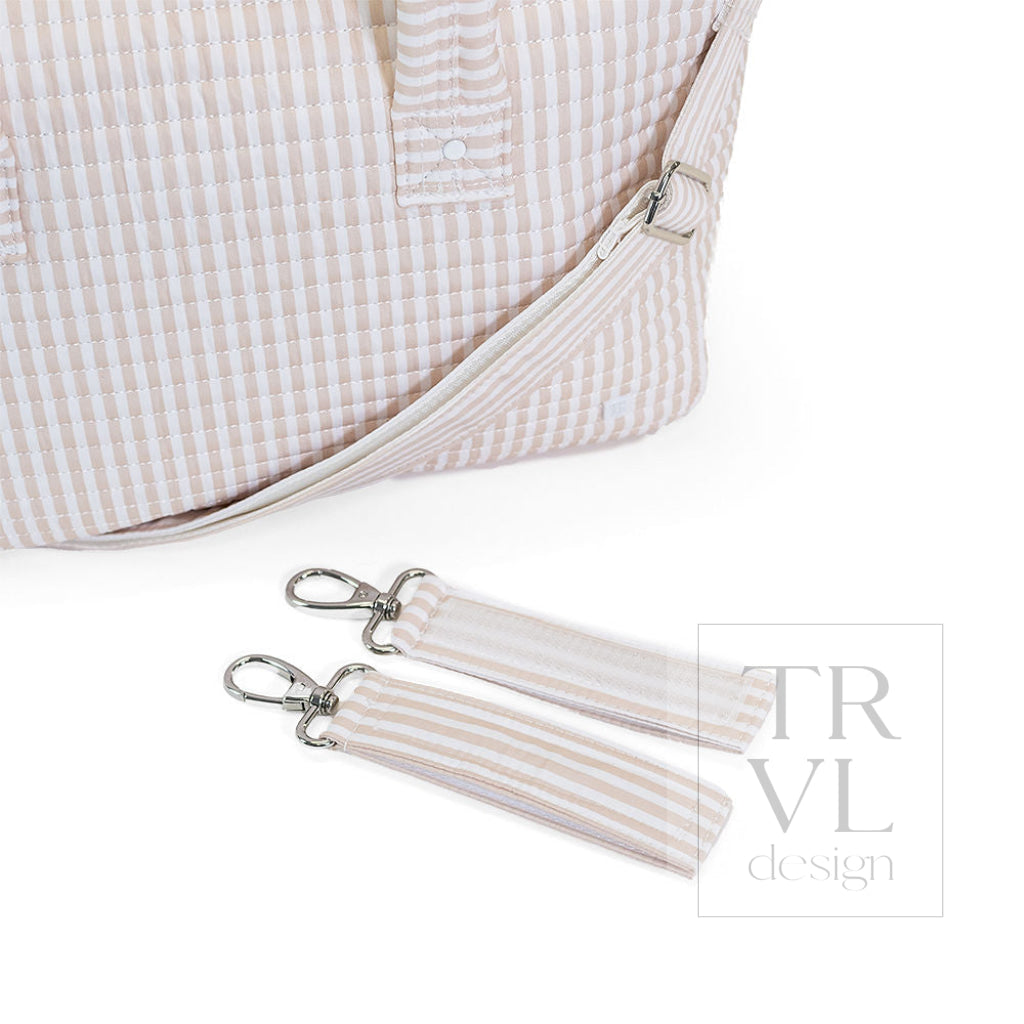 QUILTED STROLLER BAG - PIMLICO STRIPE SAND - Stroller Travel Bags