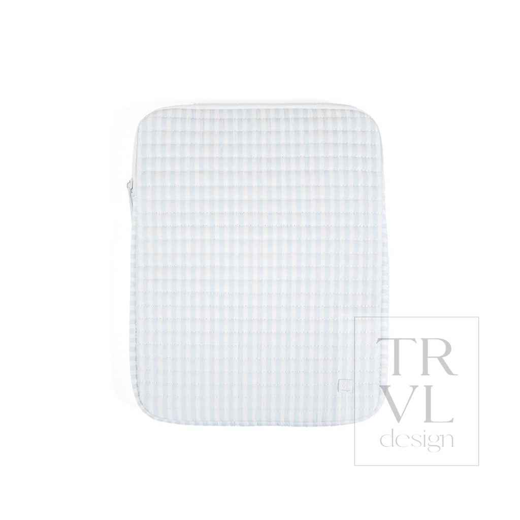 QUILTED TABLET CASE - PIMLICO STRIPE BLUE - Travel Pouches