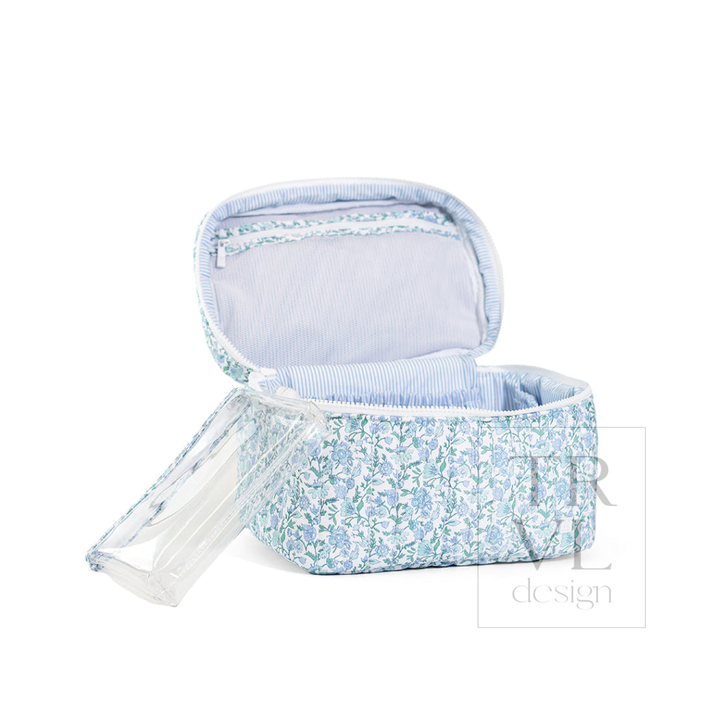 QUILTED TRAIN SET - HAMPTONS FLORAL - Cosmetic & Toiletry Bags