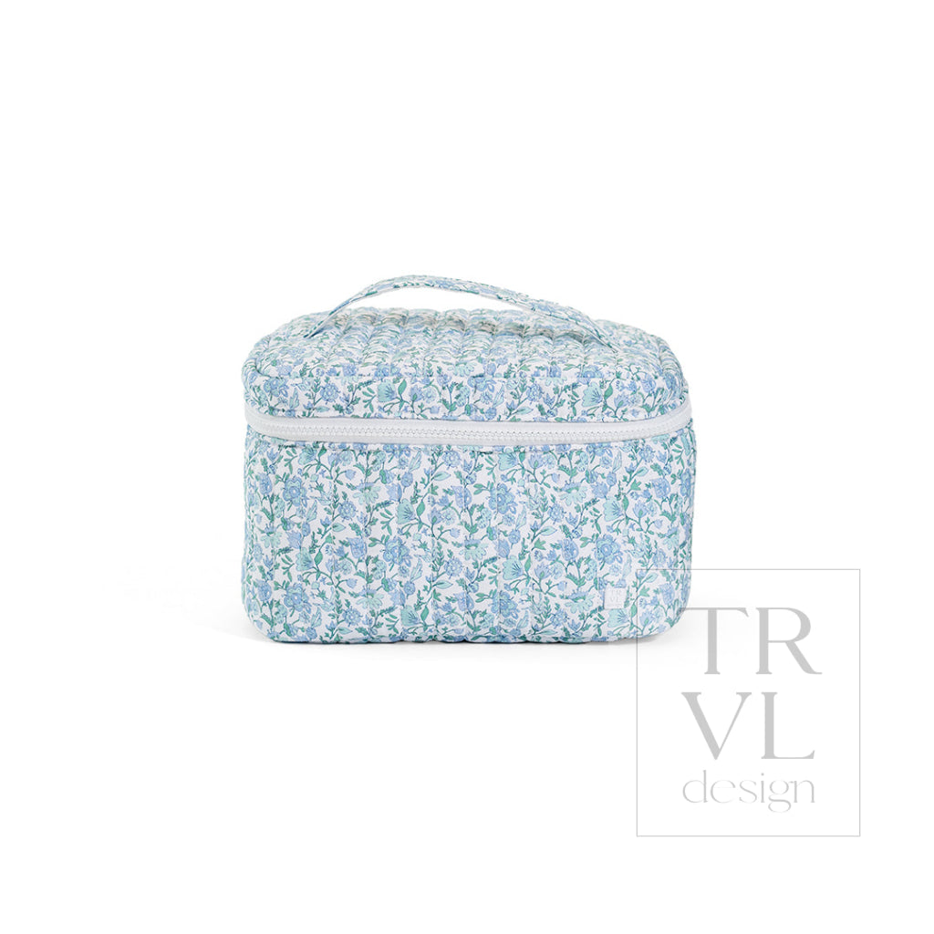 QUILTED TRAIN SET - HAMPTONS FLORAL - Cosmetic & Toiletry Bags