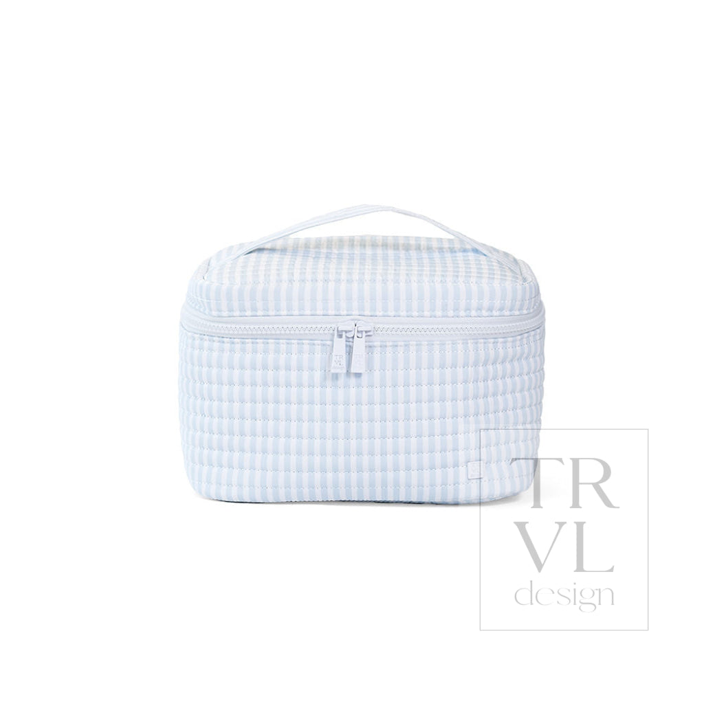 QUILTED TRAIN SET - PIMLICO STRIPE BLUE - Cosmetic & Toiletry Bags