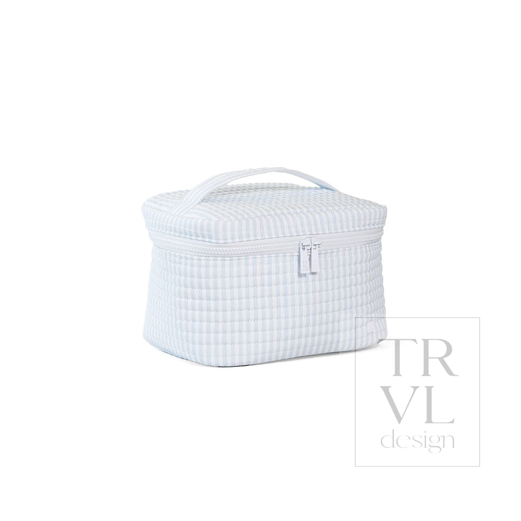 QUILTED TRAIN SET - PIMLICO STRIPE BLUE - Cosmetic & Toiletry Bags