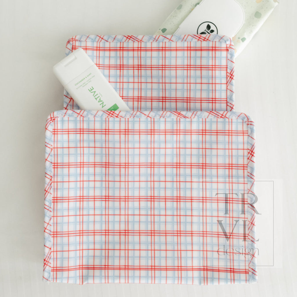 ROADIE LARGE Zip Pouch - CLASSIC PLAID RED - Travel Pouches