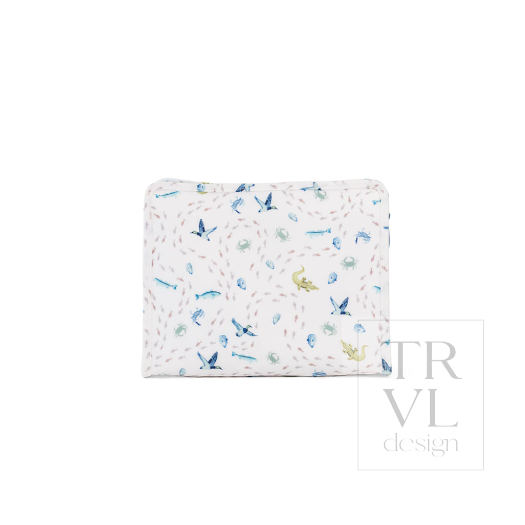 ROADIE LARGE Zip Pouch - COASTAL TIDES - Travel Pouches