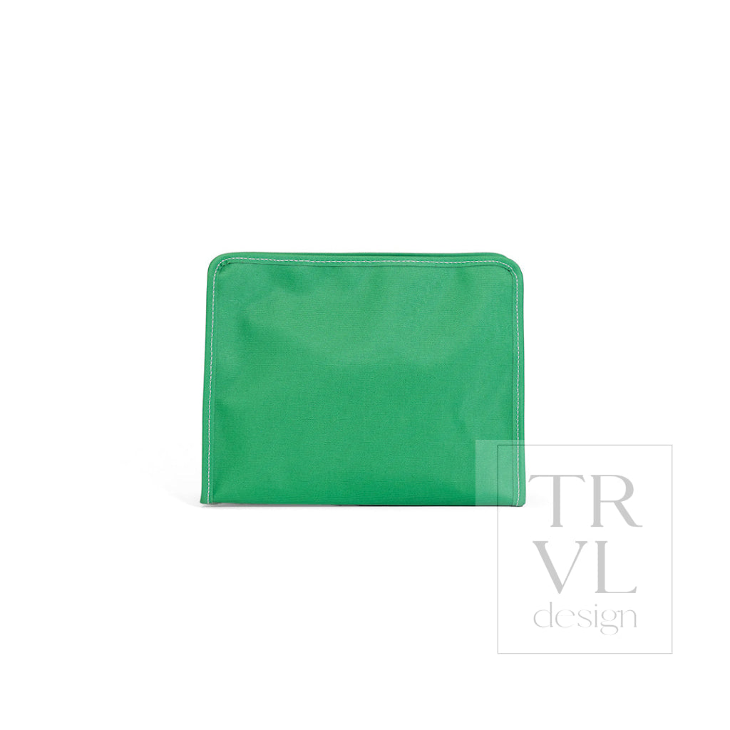 ROADIE LARGE Zip Pouch - COATED CANVAS KELLY GREEN - Travel Pouches