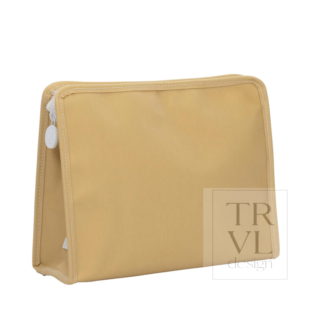 ROADIE LARGE Zip Pouch - COATED CANVAS KHAKI - Travel Pouches