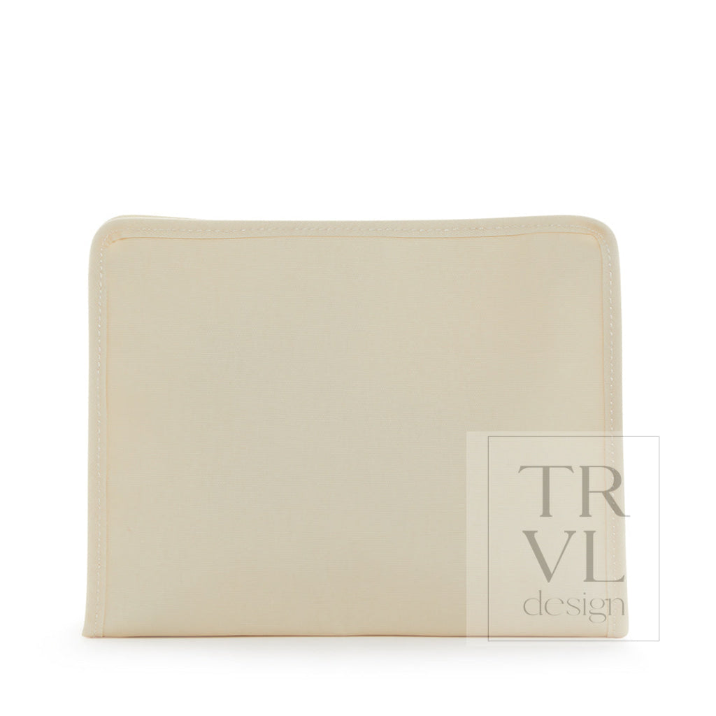 Roadie Large - Coated Canvas Natural Zip Pouch
