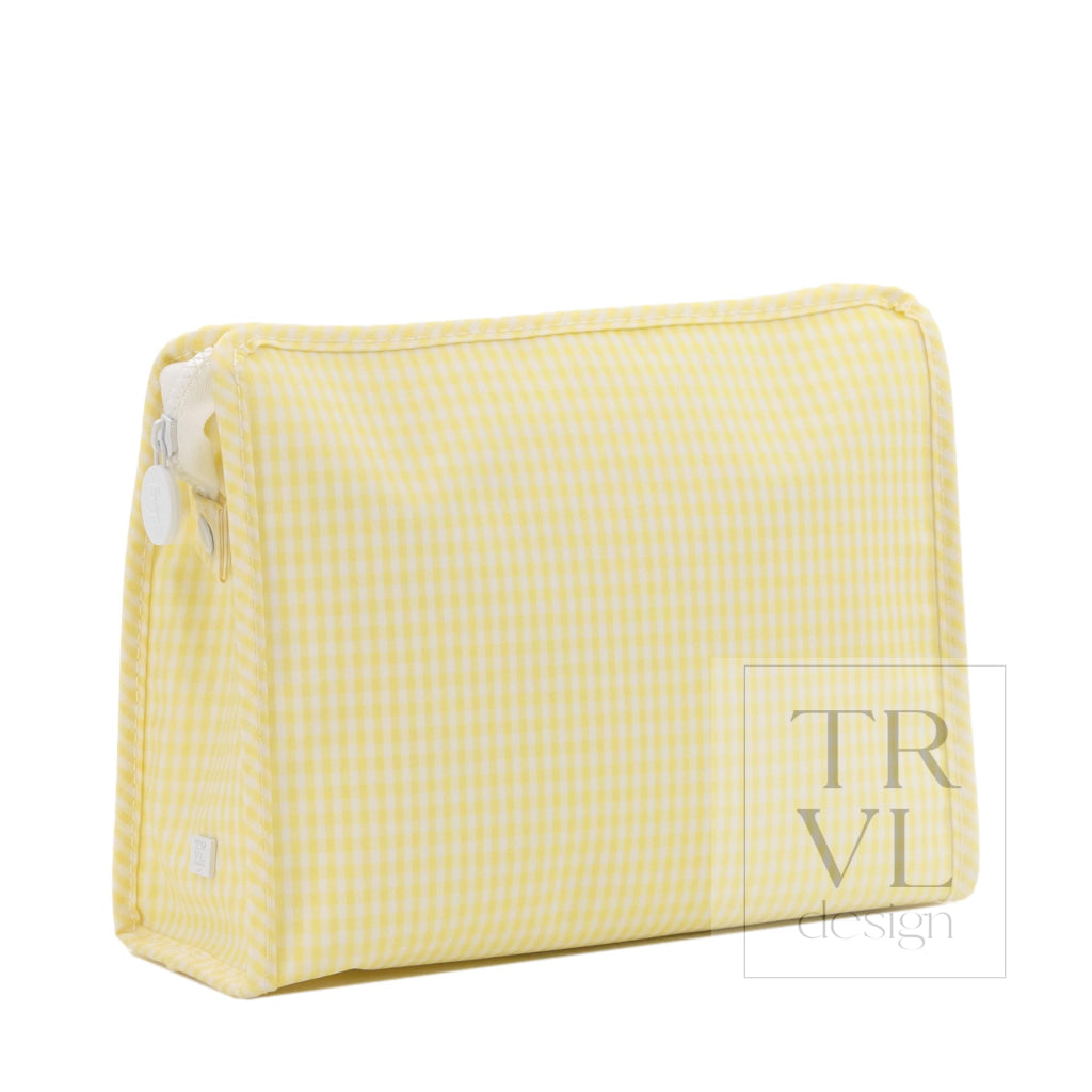 ROADIE LARGE Zip Pouch - GINGHAM BUTTERCUP - Travel Pouches