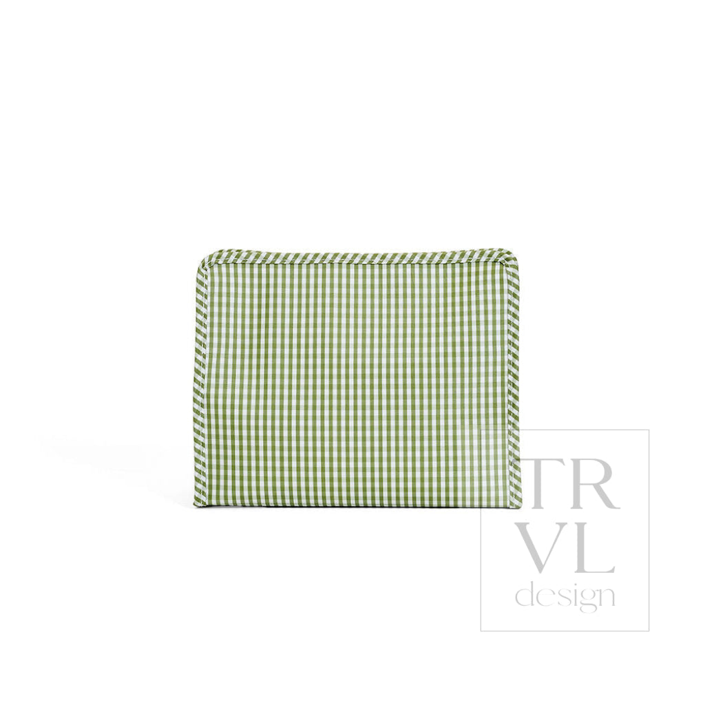 ROADIE LARGE Zip Pouch - GINGHAM MOSS - Travel Pouches