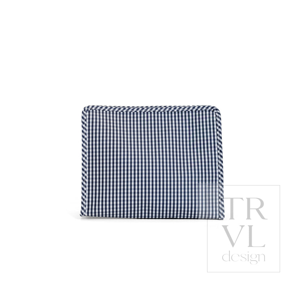ROADIE LARGE Zip Pouch - GINGHAM NAVY - Travel Pouches
