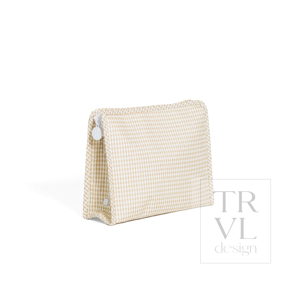 ROADIE LARGE Zip Pouch - GINGHAM NEW KHAKI 3 *ETA Ship 7/25 - Travel Pouches