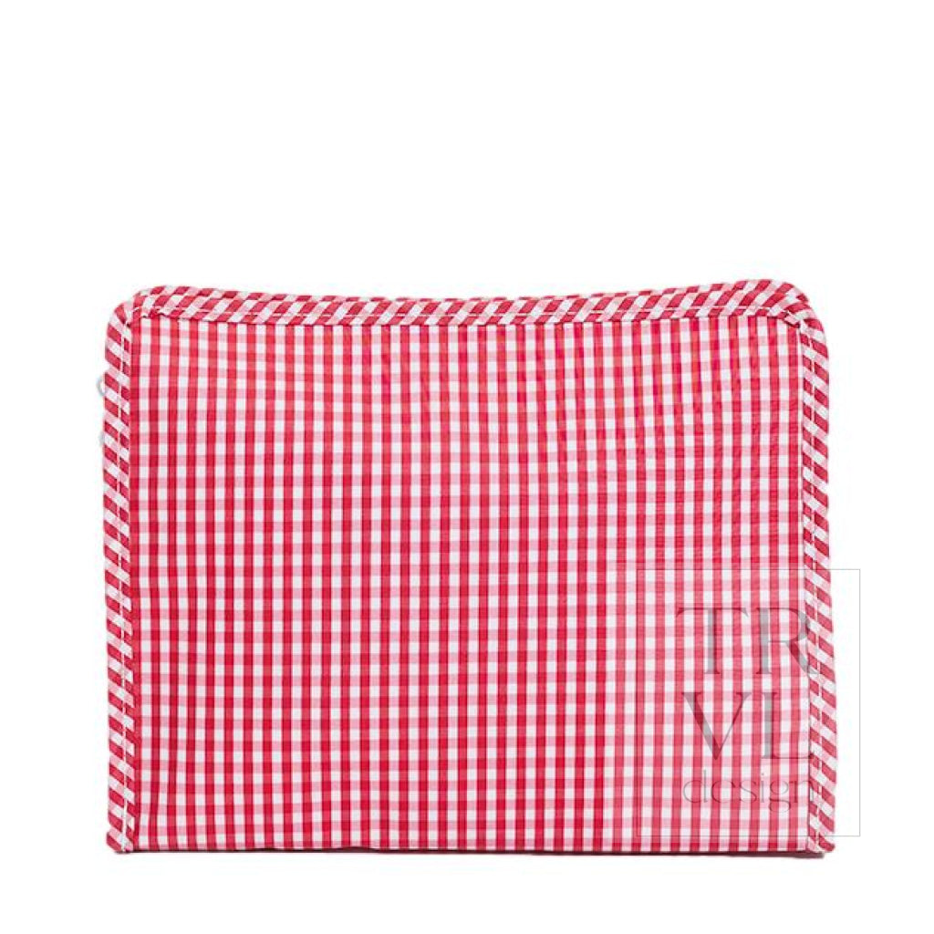 ROADIE LARGE Zip Pouch - GINGHAM RED *backorder due 7/15 - Travel Pouches