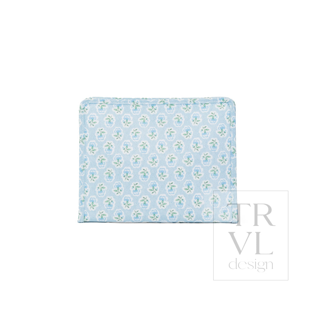 ROADIE LARGE Zip Pouch - PETITE FLEUR BLUE - Travel Pouches